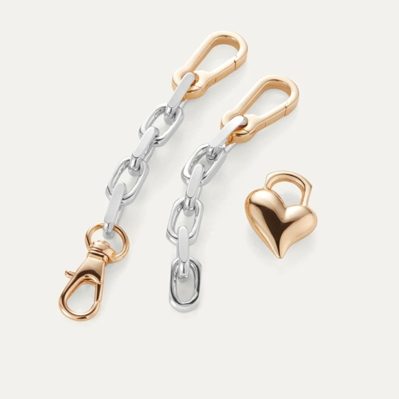 JENNYBIRD TWO-TONE Padlock Heart Chain Bracelet. NEW WITH TAG - Picture 5 of 5